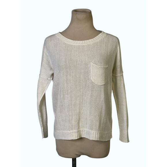 Brochu Walker white linen sweater size Small - Picture 9 of 10